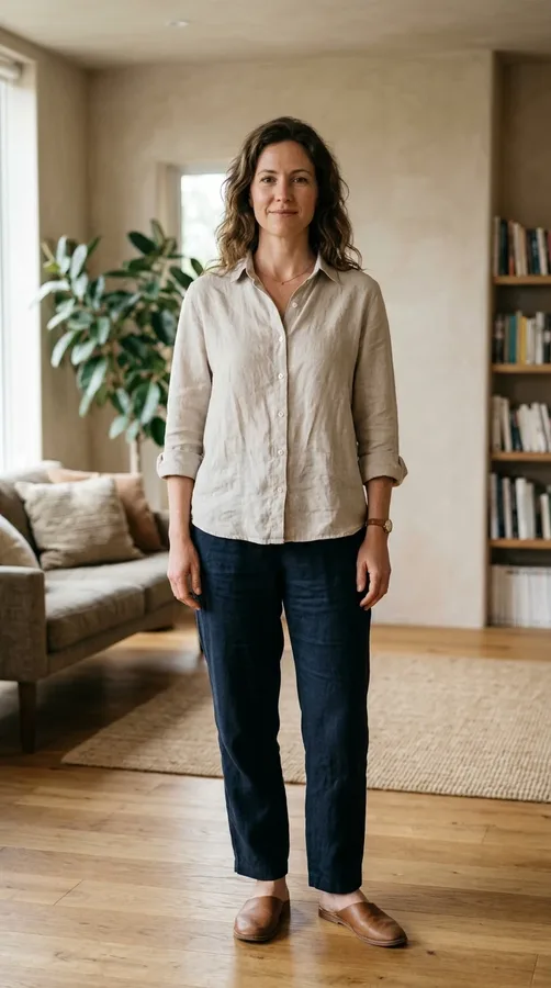 Woman using a subtle side-facing stance to add dimension to a portrait.