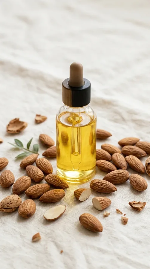 Sweet almond oil with almonds for softer, more manageable hair