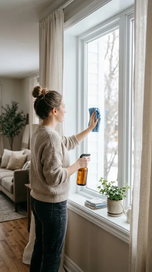 Vacuuming rugs and cleaning hard floors to remove dirt and crumbs left after holiday gatherings.