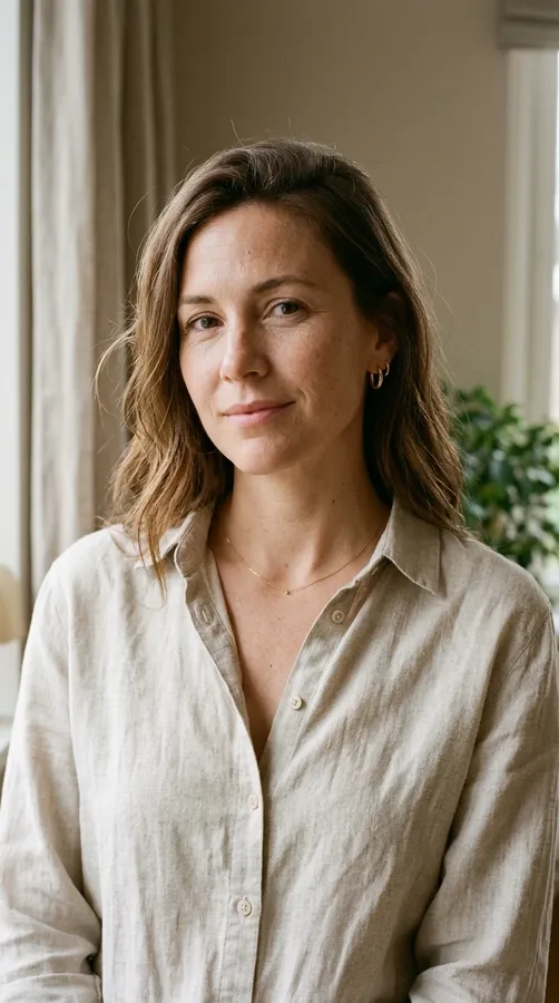 Minimal jewelry complementing a simple outfit without distracting from the portrait.