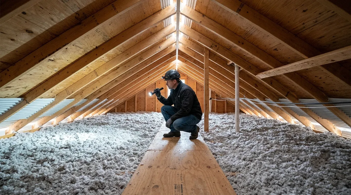 Attic ventilation and insulation inspection before winter home improvements