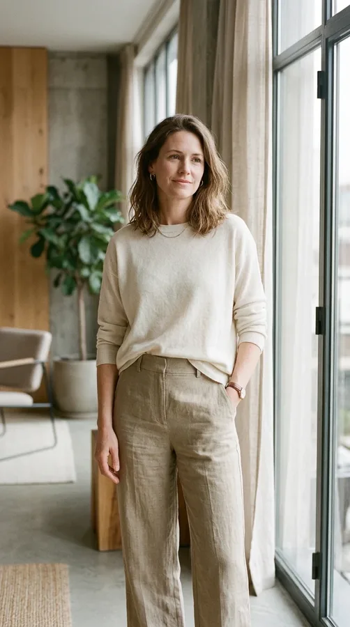 Woman using a relaxed hand-in-pocket pose for a natural-looking photograph.