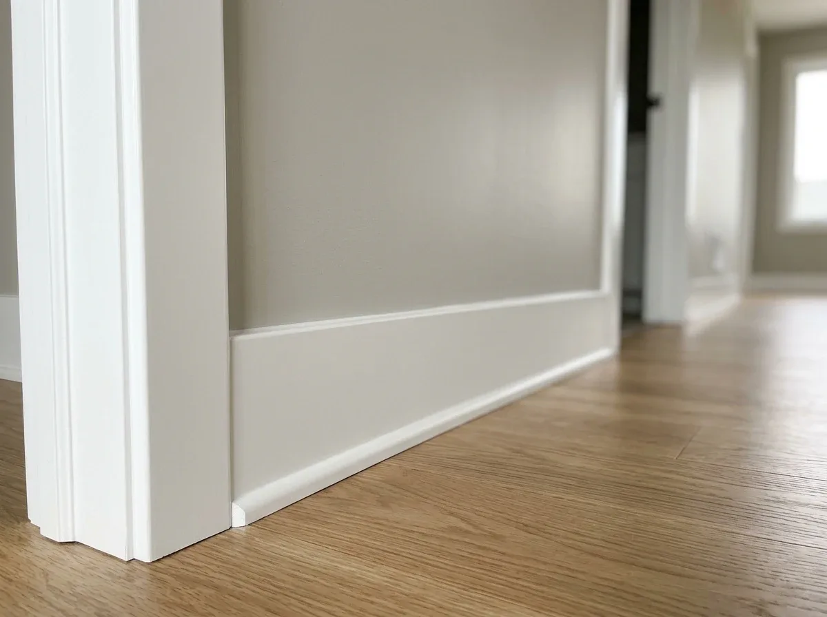 Clean baseboards and freshly touched-up wall paint giving a home a well-maintained appearance.