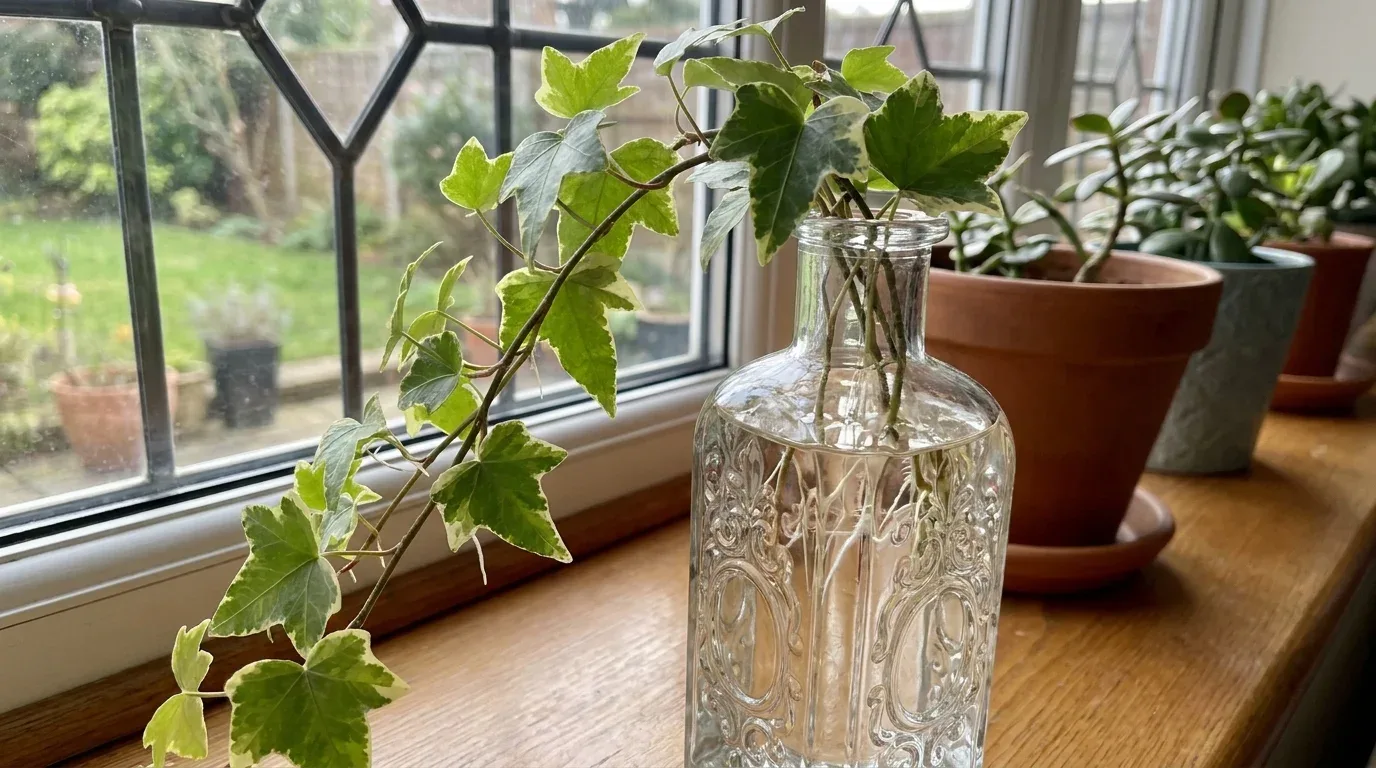 Rosemary cuttings growing in water