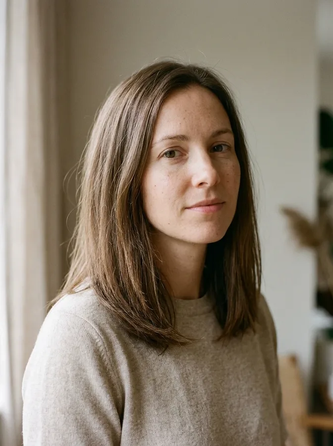 Woman with naturally fine hair showing realistic texture and natural volume.