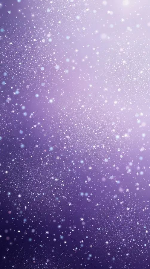 Sparkling purple winter wallpaper with fine glitter and icy white star-like highlights.
