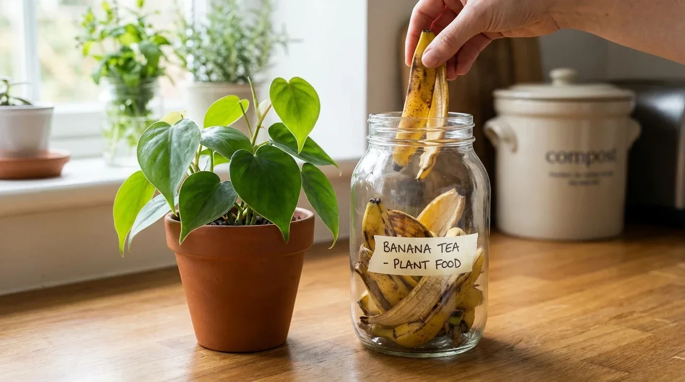 Healthy plant and banana water for balanced care