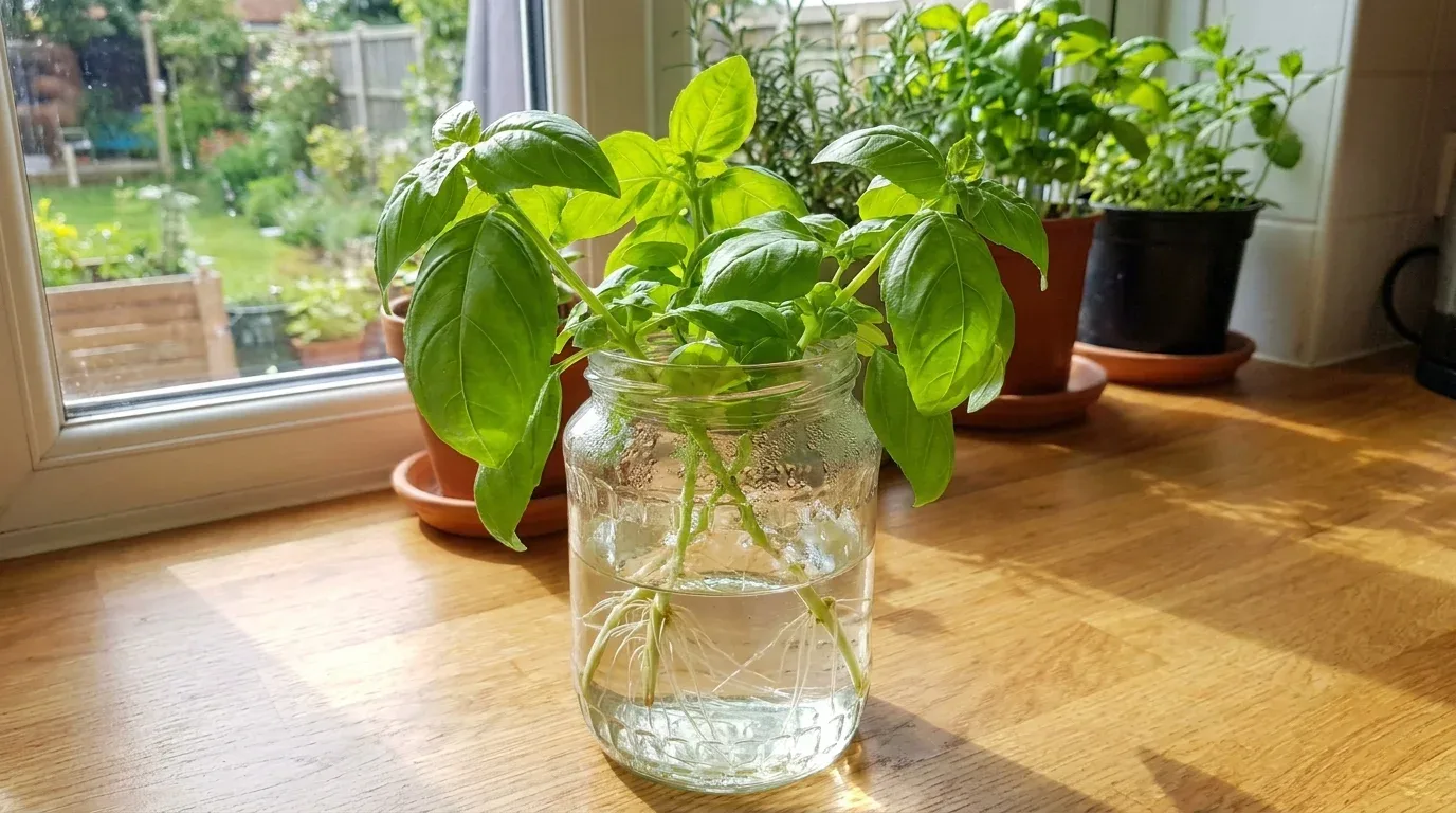 Arrowhead plant cutting growing in water